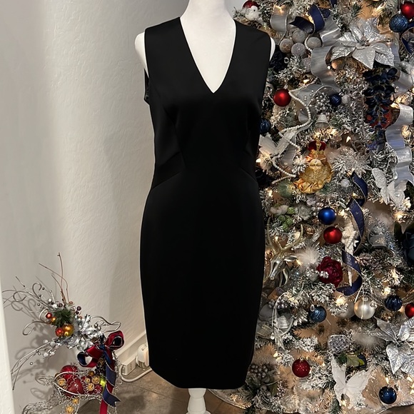 TED BAKER, SATIN V-NECK DRESS - Picture 4 of 11